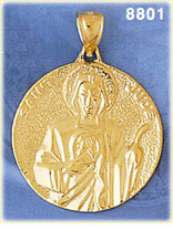 14K Gold Saint Jude The Apostle Medallion