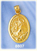 14K Gold Saint Anthony Medallion