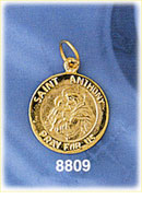 14K Gold Saint Anthony Pray For Us Coin Medallion