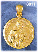 14K Gold Saint Francis Assisi Pray For Us Medallion