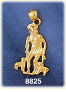 14K Gold Saint Lazarus Statue Pendant
