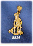 14K Gold Saint Lazarus Statue Charm
