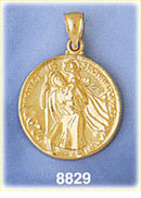 14K Gold St Christopher Carrying Jesus Medallion