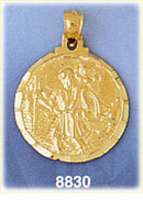 14K Gold Saint Christopher Medallion