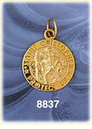 14K Gold Saint Christopher Protect Us Charm