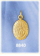 14K Gold Oval Saint Christopher Medallion
