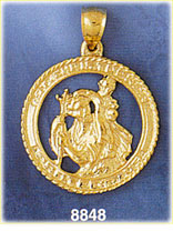 14K Gold Saint Christopher Carrying Baby Jesus Medallion