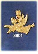 14K Gold Heavenly Flying Angel Charm