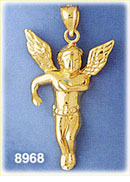 14K Gold Male Angel Pendant