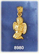 14K Gold Little Angel Kneeling While Praying Charm