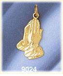 Praying Hands 14k Gold Prayer Charm