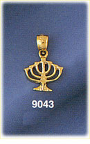 14K Gold Menorah Charm