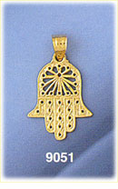 14K Gold Hamsa Hand Protection Charm