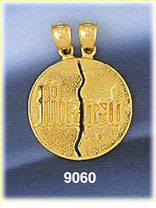 14K Gold Jewish Mizpah Coin Breakaway Medallion