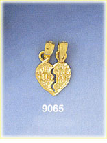 Breakaway 14K Gold Genesis 31:49 Mizpah Heart Charm