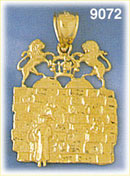 14k yellow gold jewish pendant