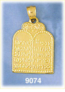 14K Gold Ten Commandment Charm