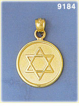 14K Gold Jewish Star of David Medallion