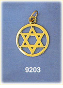 14K Gold Encircled Jewish Star of David Charm