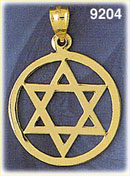 Jewish Star of David 14K Gold Medallion