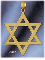 14K Gold Jewish Star of David Pendant