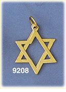 14K Gold 3-D Star of David Charm
