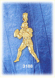 14K Gold Football Player Charm