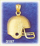 14K Gold Engravable Football Helmet Pendant