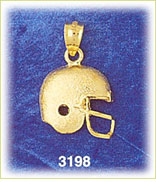 14K Gold Engravable Football Helmet Charm