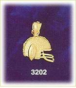 14K Gold Football Helmet Football Charm