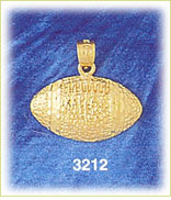 14K Gold Engravable Football Charm