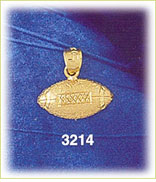 14K Gold Intricate Football Charm