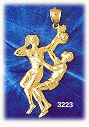 14K Gold Basketball Players Charm