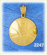 14K Gold Basketball Charm