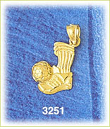 14K Gold Soccer Ball & Cleats Charm