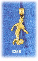 14K Gold Soccer Player w/Ball Charm