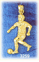 14K Gold Soccer Player Charm