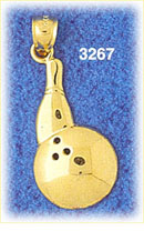 14K Gold Bowling Ball & Pin Charm