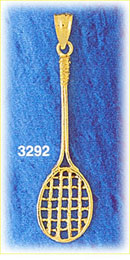 14K Gold Badminton Tennis Racket Charm