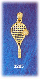 14K Gold Tennis Racket And Ball Charm