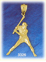 14K Gold Baseball Batter At Bat Charm