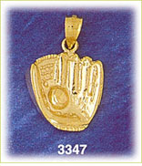 14K Gold Baseball Ball & Glove Charm
