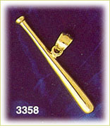 14K Gold 3D Baseball Bat Charm