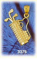 14K Gold Golf Club Bag Charm