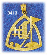 14K Gold #1 Golf Charm
