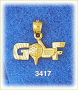 14K Gold Golf Charm
