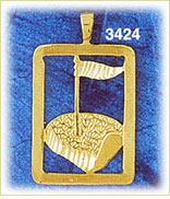 14K Gold Golf Putting Green & Hole Charm