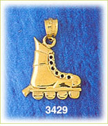14K Gold Rollerblading Charm