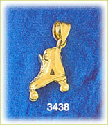 14K Gold 3D Roller Skate Charm