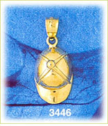 14K Gold Jockey Helmet Charm